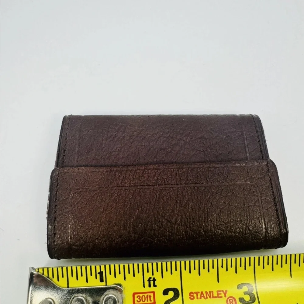 Vintage Brown Genuine Boar hide Key Holder 6 Keys Trifold Hickok